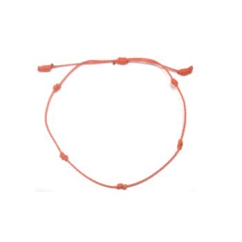 Waterproof Orange String 5 Knots Handmade Bracelet