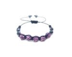 Purple Crystal Braided Bead Bracelet