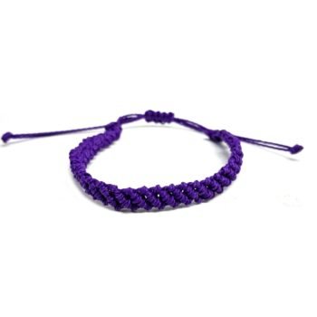 Purple Waterproof Waxed String Bracelet